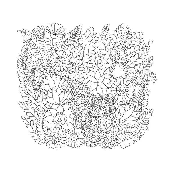 Doodle motif noir et blanc — Image vectorielle