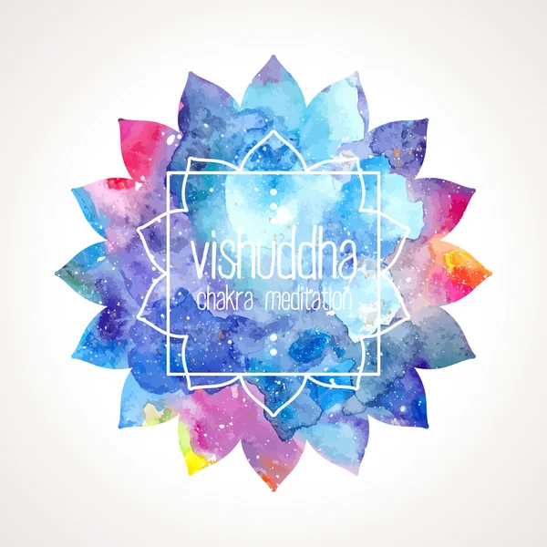 Vettore di telaio Vishuddha chakra — Vettoriale Stock