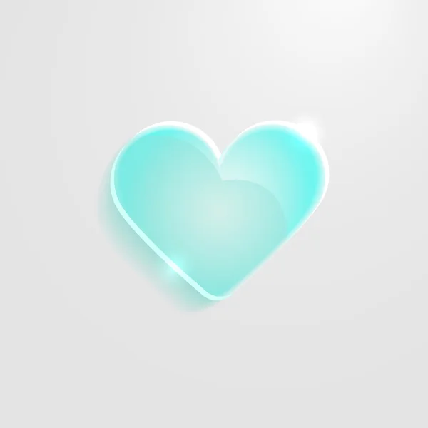 Icône de verre bleu de coeur — Image vectorielle