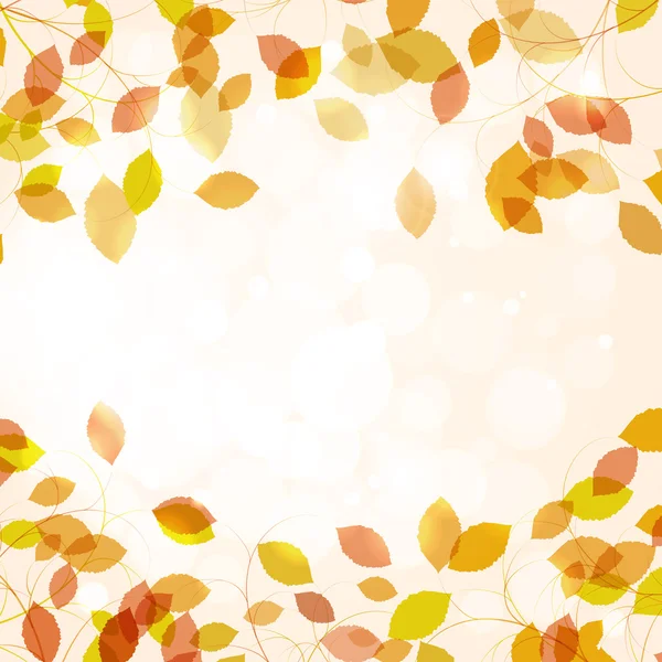 有叶子的秋天背景 — 图库矢量图片