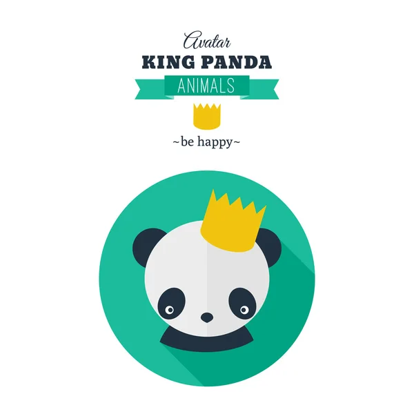 Panda icono plano — Archivo Imágenes Vectoriales