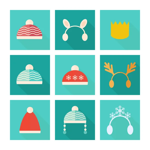 Carnival hats vector set in flat style — Stock Vector