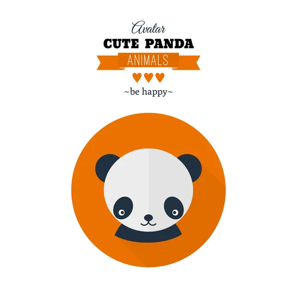 Panda icono plano — Archivo Imágenes Vectoriales