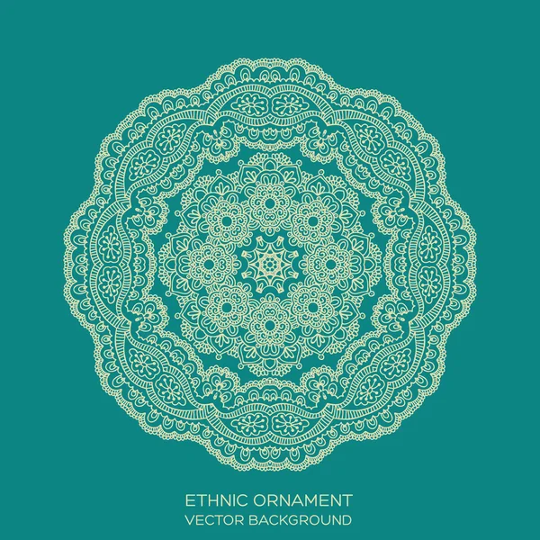 Adorno de encaje de círculo, mandala — Vector de stock