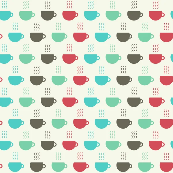 Šálky kávy bezešvé pattern. Vektorové ilustrace — Stockový vektor