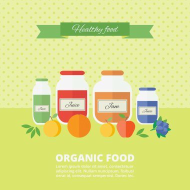 Düz stil reçel ve suyu kartı