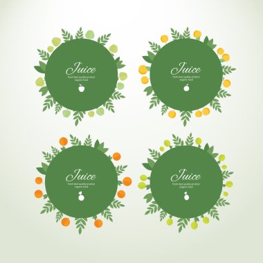 Taze meyve içeren koleksiyon etiketleri