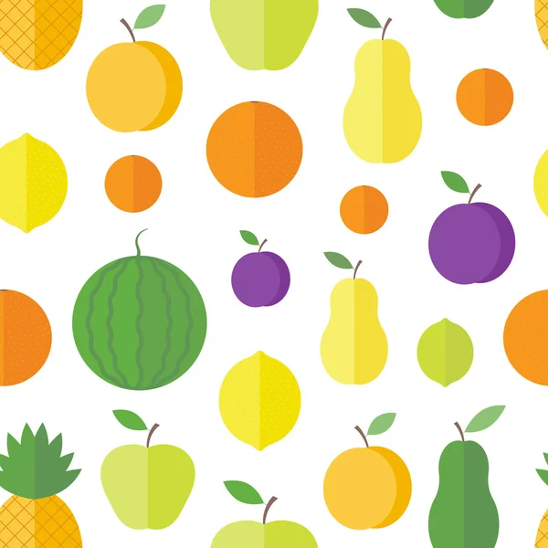 Modèle sans couture avec des fruits et des baies. Fond vectoriel — Image vectorielle