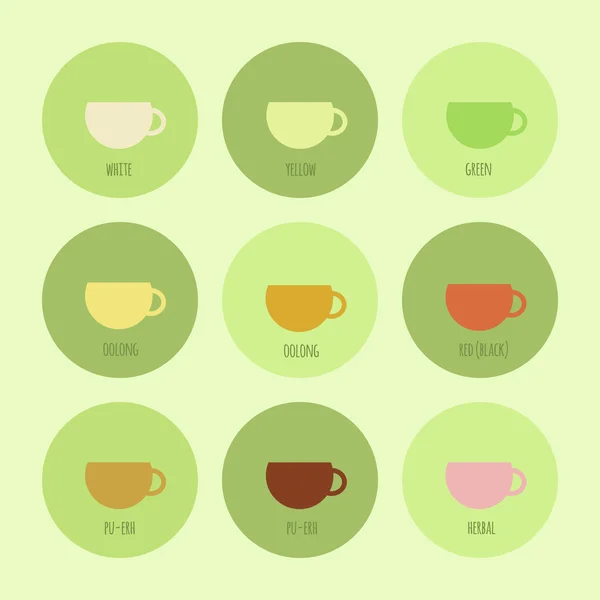 Çay simge seti — Stok Vektör