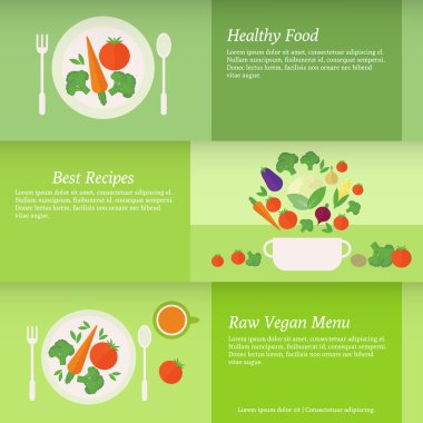 Afiş veya sebze kartlarla. Vektör çizim