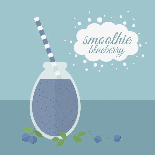 Bir tabloda kavanoza Blueberry smoothie — Stok Vektör