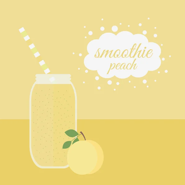 Smoothie aux pêches en pot sur une table — Image vectorielle