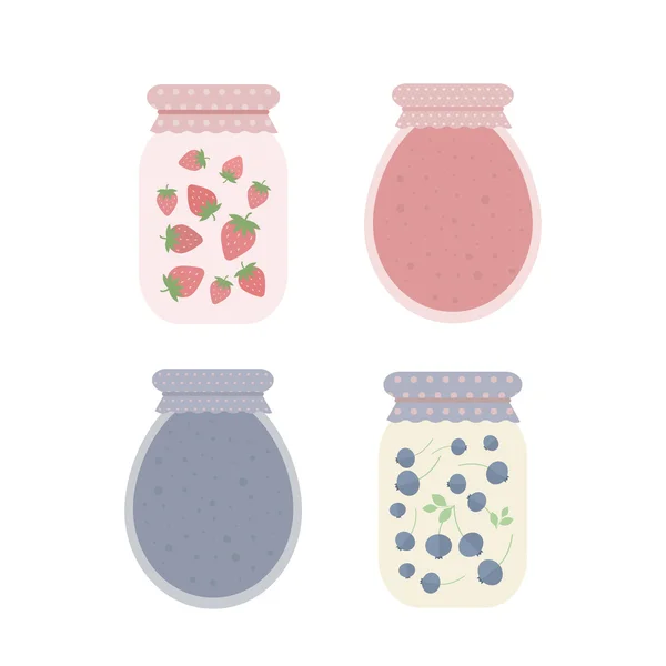 Marmelade im Glas. Vektorillustration — Stockvektor