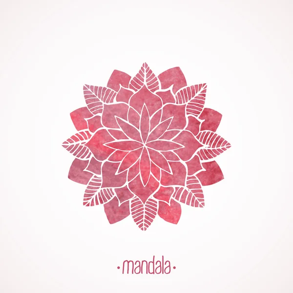 Aquarell Rosa Lochmuster. Vektorelement. Mandala — Stockvektor