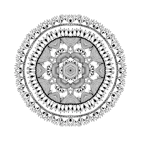 Mandala. Modèle oriental rond dans le style indien — Image vectorielle