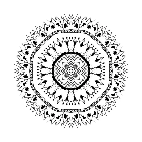 Mandala. Round oriental pattern in indian style — Stok Vektör