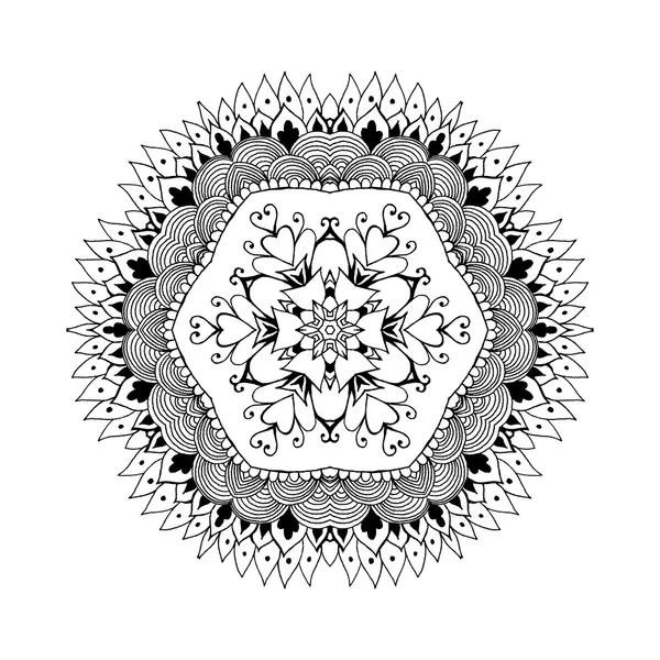 Mandala. Patrón oriental redondo en estilo indio — Vector de stock