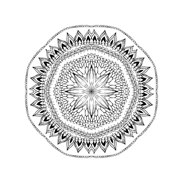 Mandala. Modèle oriental rond dans le style indien — Image vectorielle