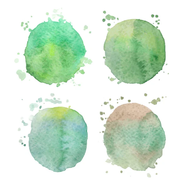 Set of vector watercolor splashes on white background — Wektor stockowy