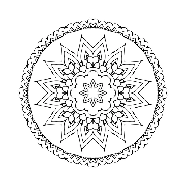 Mandala. Modèle oriental rond dans le style indien — Image vectorielle