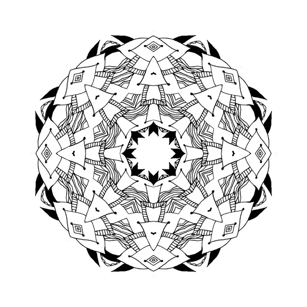 Round oriental pattern in indian style — Stockový vektor