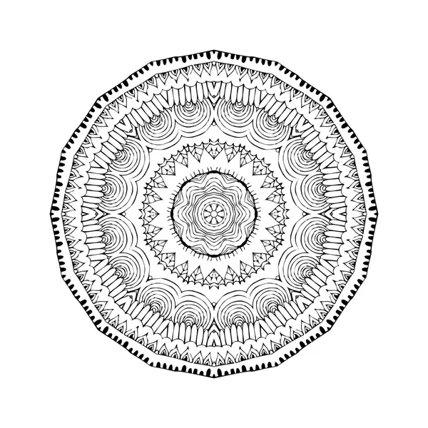 Mandala. Pola oriental bulat dalam gaya India - Stok Vektor