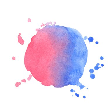 Vector watercolor splash on white background