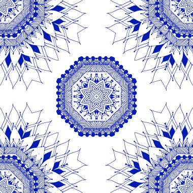 Seamless pattern in ethnic vintage boho style