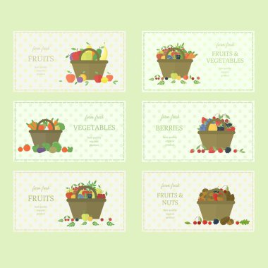 Set of fruits and vegetables labels
