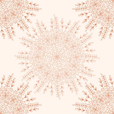 Seamless background with hand-drawn floral pattern