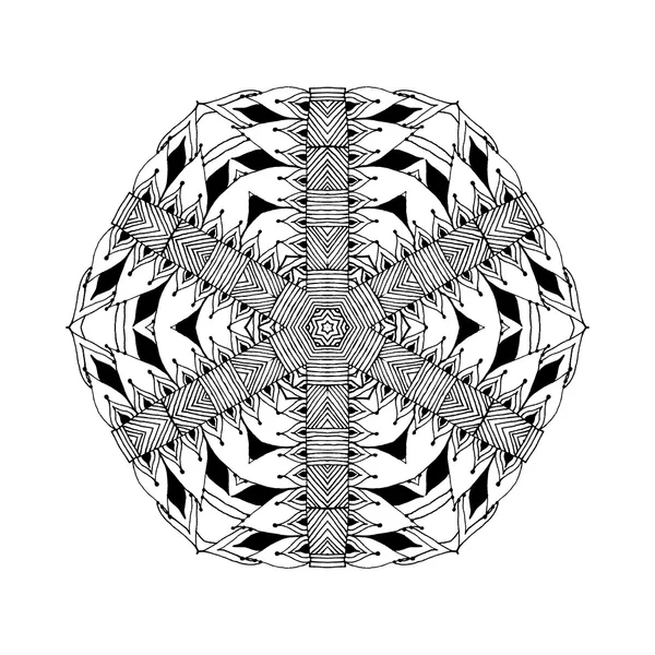Round oriental pattern in indian style — Stok Vektör