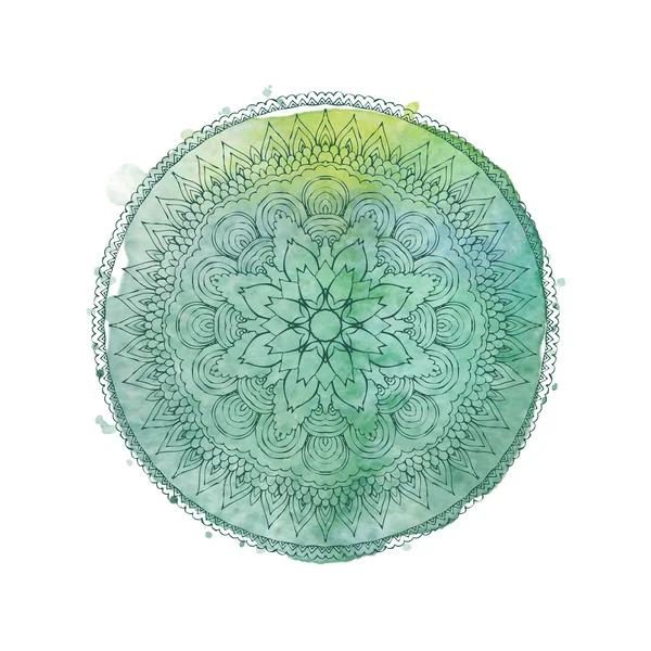 Watercolor mandala. Vector isolated element — Stock vektor