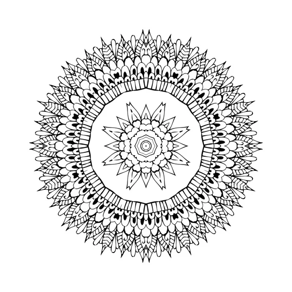 Mandala. Modèle oriental rond dans le style indien — Image vectorielle