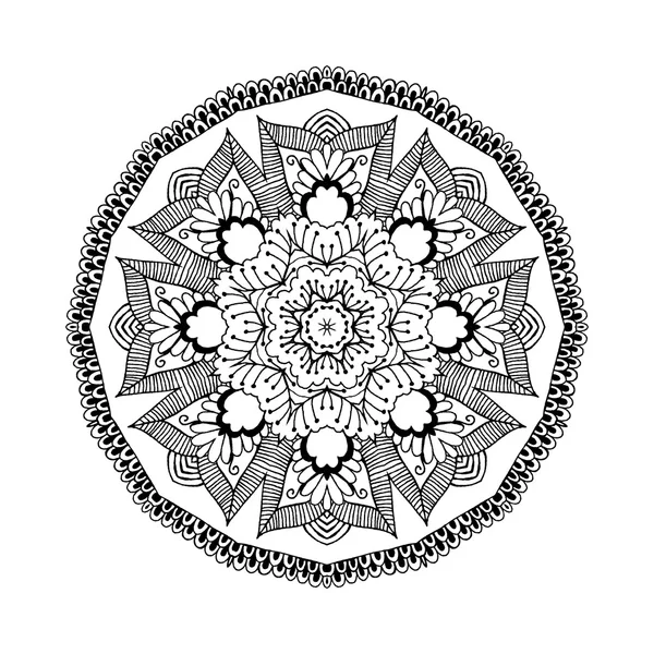 Mandala. Modèle oriental rond dans le style indien — Image vectorielle