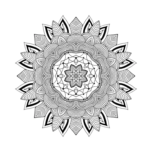 Mandala. Round oriental pattern in indian style — Stok Vektör