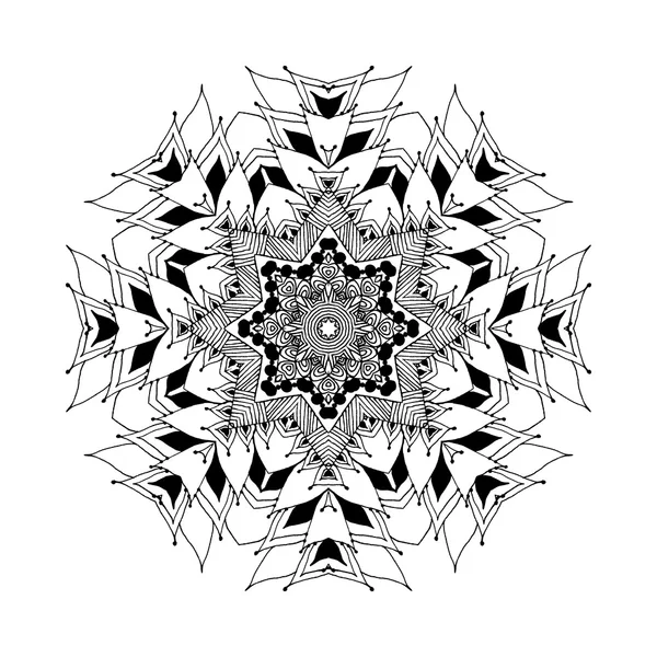 Mandala. Modèle oriental rond dans le style indien — Image vectorielle
