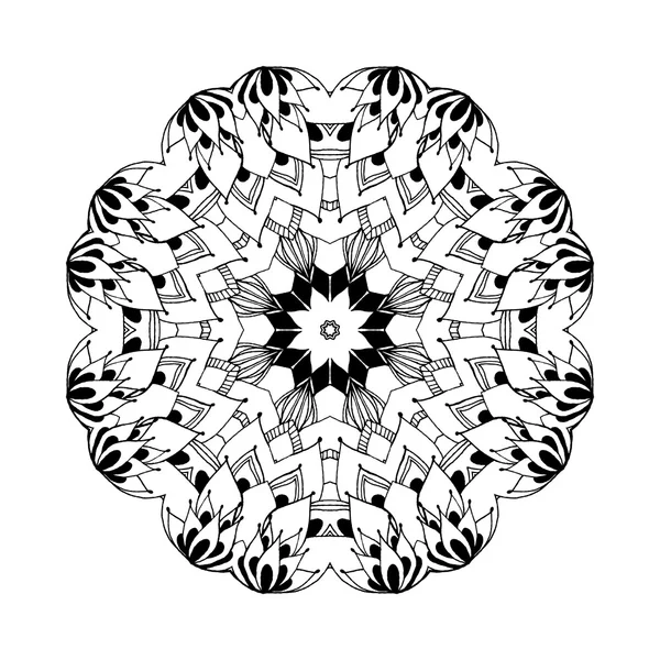 Round oriental pattern in indian style — Stockový vektor