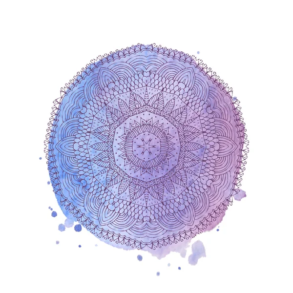 Mandala Aquarelle. Vecteur élément isolé — Image vectorielle