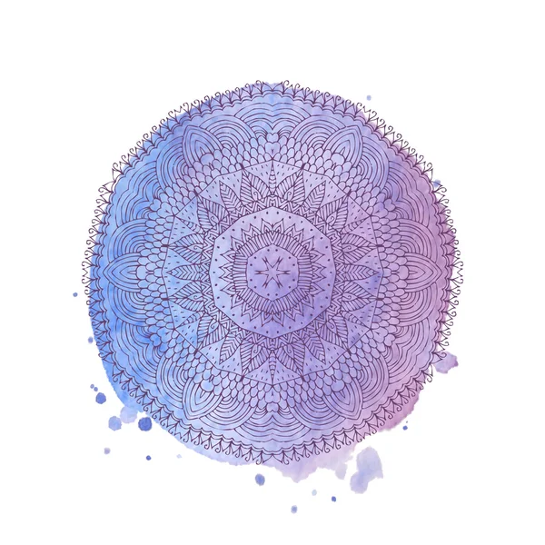 Aquarell-Mandala. Vector isoliertes Element — Stockvektor