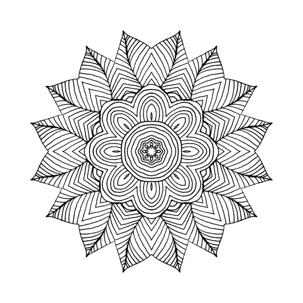 Mandala. Round oriental pattern in indian style — Stok Vektör