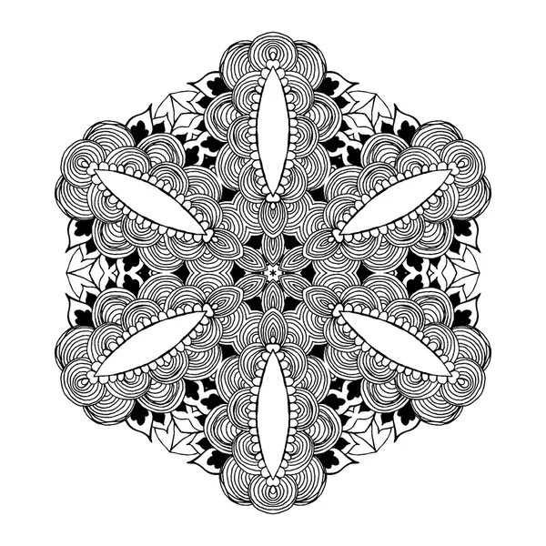 Mandala. Patrón oriental redondo en estilo indio — Vector de stock