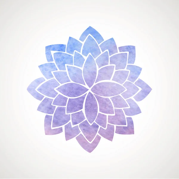 Watercolor lotus flower blue and violet — Stok Vektör