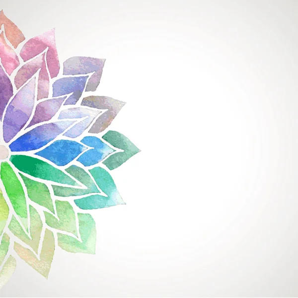 Vector rainbow watercolor painted flower on white background — Stockvector