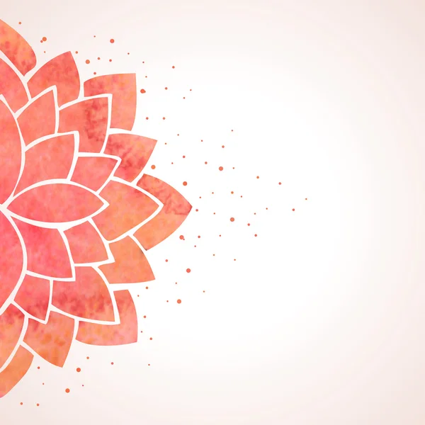 Watercolor red flower pattern. Vector background
