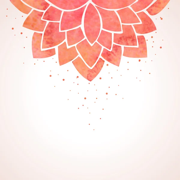 Watercolor red flower pattern. Vector background — ストックベクタ