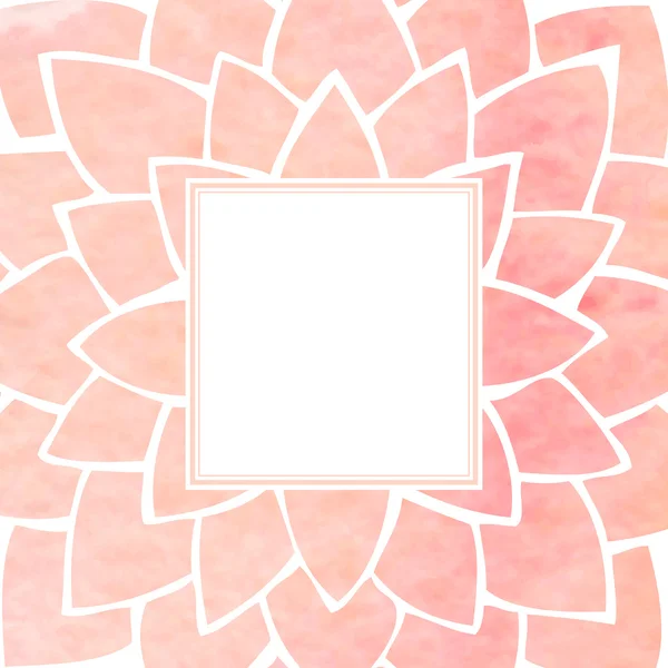 Watercolor pink floral frame. Vector illustration — Stockový vektor
