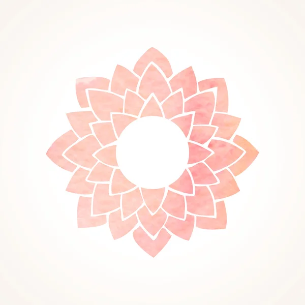 Watercolor pink frame with lotus flower pattern. Vector element — Vettoriale Stock