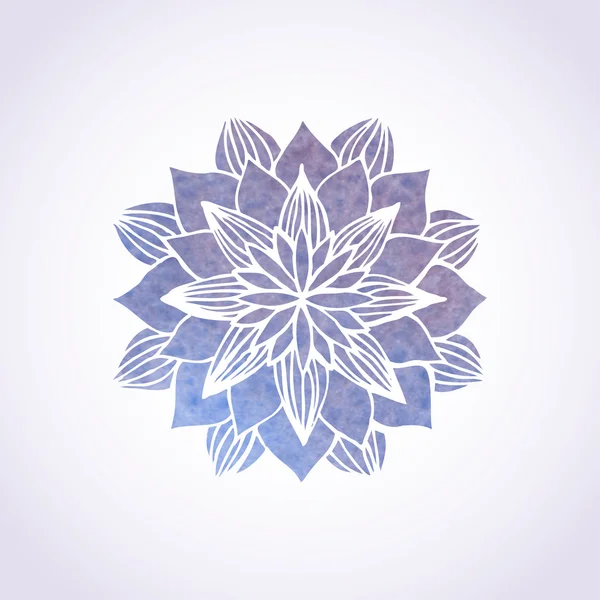 Watercolor violet lace pattern. Vector element. Mandala — ストックベクタ