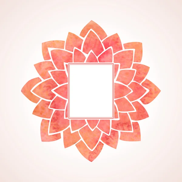 Watercolor red flower frame. Vector illustration — ストックベクタ