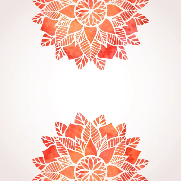 Illustration with watercolor red lace pattern. Vector background — Stockvector